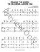 Praise the Lord Ye Heavens Adore Him piano sheet music cover